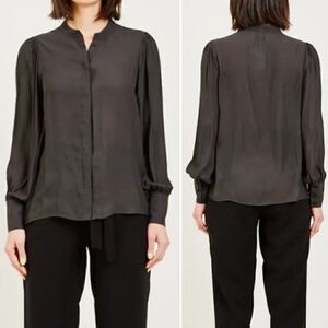 JUST FEMALE Dark Grey Carolyn Blouse-S